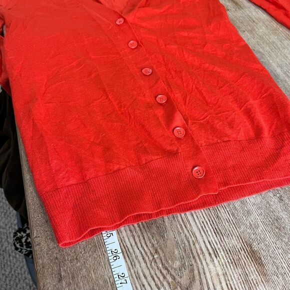 J.‎ Crew Blood Orange Merino Wool Cardigan  small button down - Picture 7 of 8